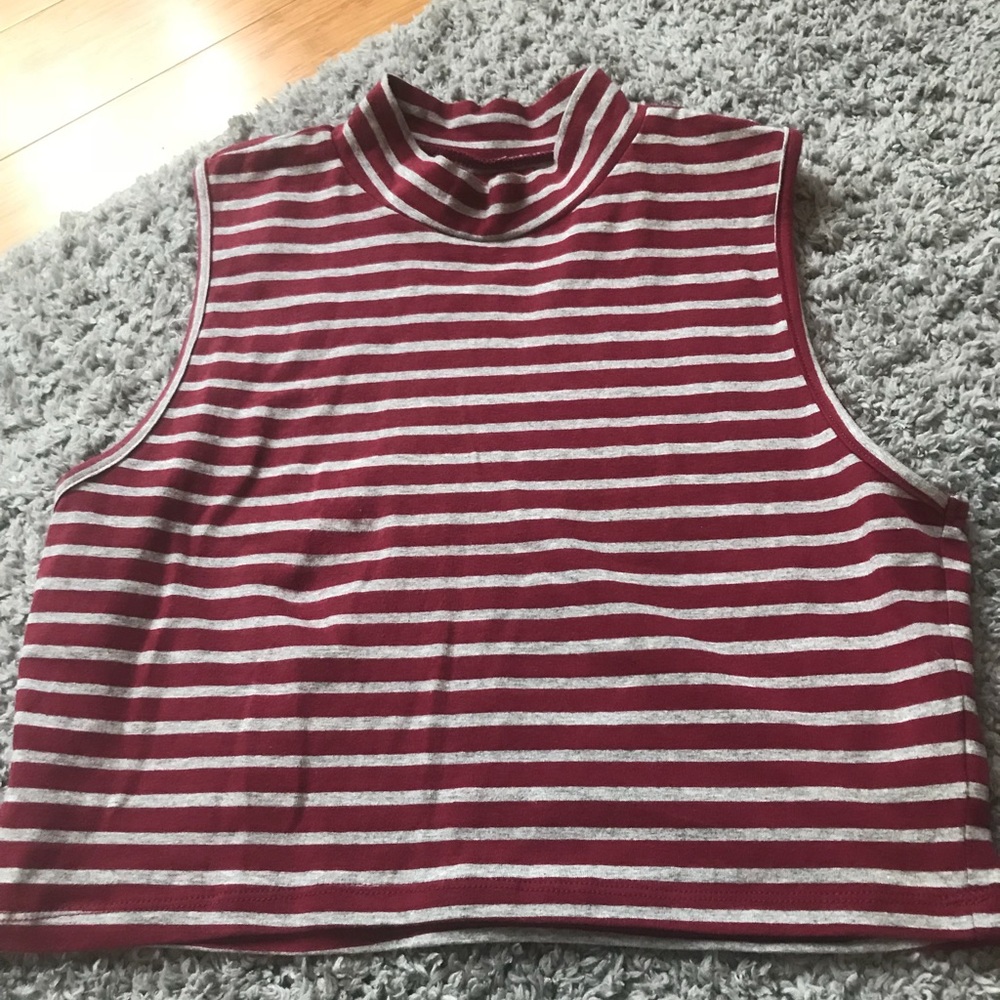 Red striped crop top